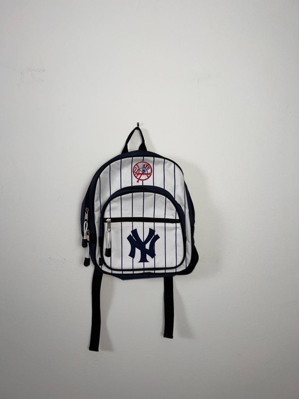 New York Yankees Mini Backpack MLB Pinstripe Logo Bag Navy White Kids Small